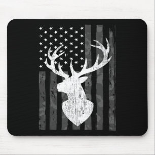 Funny Usa Flag Camouflage Whitetail Buck Deer Hunt Mouse Mat
