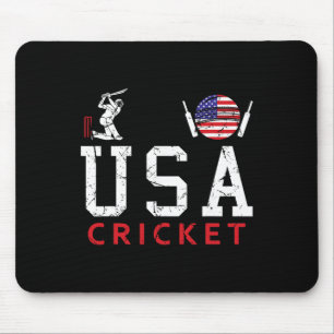 Funny Usa Flag Cricket Player Sports Fans Tee Men Mouse Mat