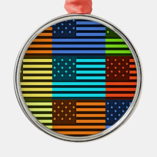 Funny USA Flag Metal Tree Decoration