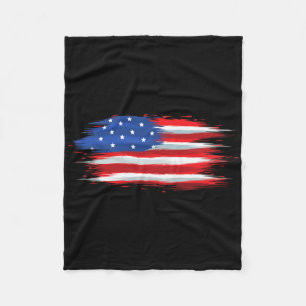 Funny Usa Flag Patriotic 4th Of July Day Of Indepe Fleece Blanket