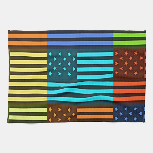 Funny USA Flag Tea Towel (Horizontal)