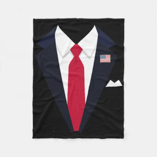 Funny Usa President Trump Suit Easy Halloween Cost Fleece Blanket