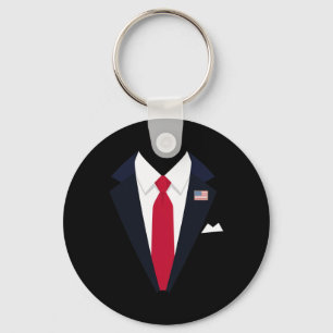 Funny Usa President Trump Suit Easy Halloween Cost Key Ring