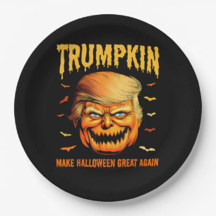 Funny Usa Pumpkin Trumpkin Make Halloween Great Ag Paper Plate