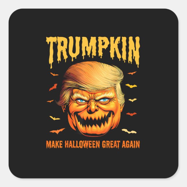 Funny Usa Pumpkin Trumpkin Make Halloween Great Ag Square Sticker (Front)