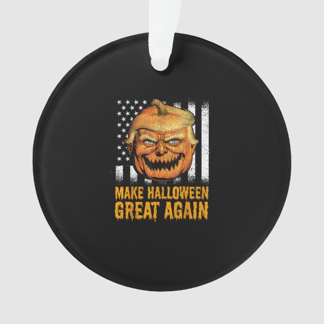 Funny Usa Trumpkin Make Halloween Great Again Ornament (Front)