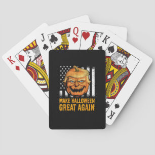 Funny Usa Trumpkin Make Halloween Great Again Playing Cards