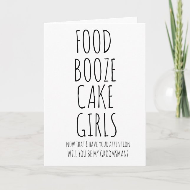 FUNNY USHER CARD GROOMSMAN BEST MAN WEDDING (Front)