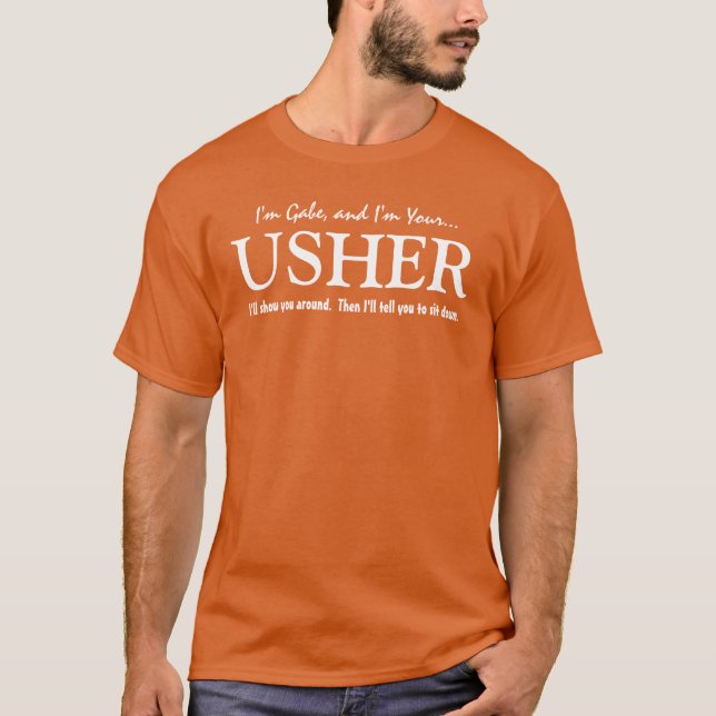Funny Usher Customisable Wedding Party Shirt V16 (Front)
