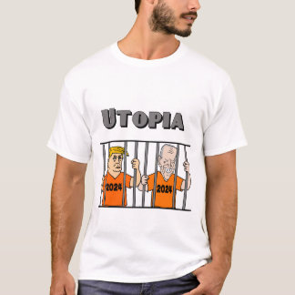 Funny Utopia Biden and Trump in Jail 2024 T-Shirt