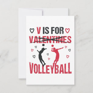 Funny V is for Volleyball Valentine's Day Gift Card