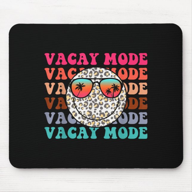 Funny Vacay Mode On Summer Vacation School Teacher Mouse Mat (Front)