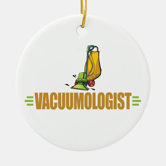 Funny Vacuuming Ceramic Tree Decoration (Front)