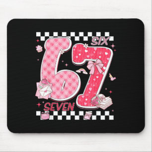 Funny Valentine 67 Six Seven Meme Pink Bow Boy Gir Mouse Mat