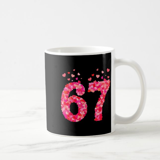 Funny Valentine 6 7 Meme Boy Six Seven Hearts Gen  Coffee Mug (Right)