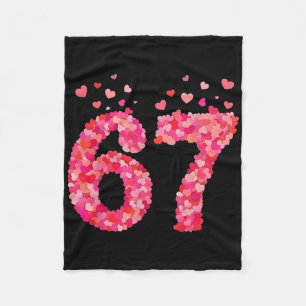 Funny Valentine 6 7 Meme Boy Six Seven Hearts Gen Fleece Blanket