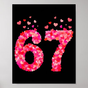 Funny Valentine 6 7 Meme Boy Six Seven Hearts Gen Poster