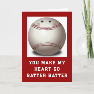 Funny Valentine Baseball Lover Holiday Card