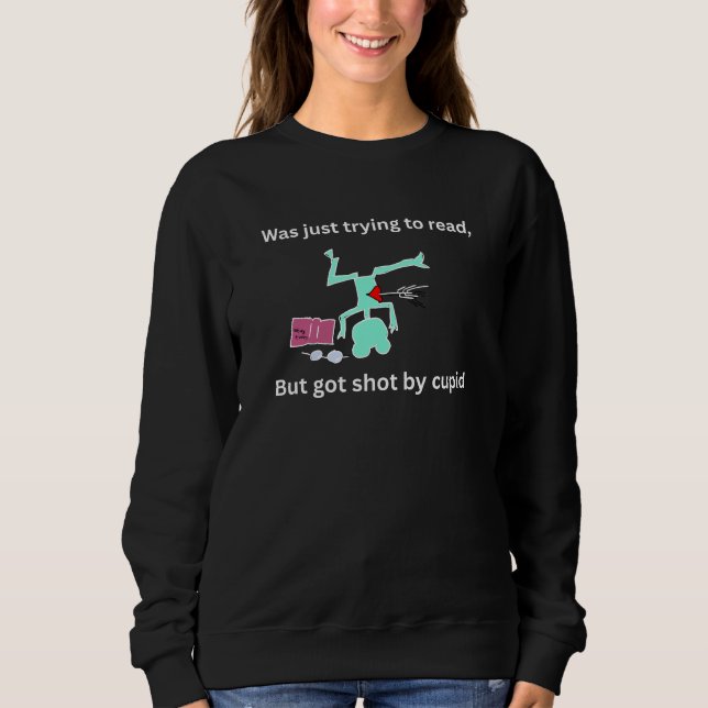 Funny valentine booklovers frog   sweatshirt (Front)