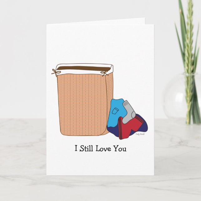 Funny Valentine Boyfriend Husband Dirty Clothes Card (Front)