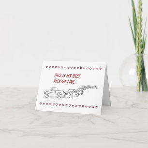 Funny Valentine Card Pickup Line Heart Border SM