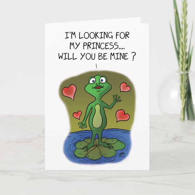 Funny Valentine Cards: Frog Love Holiday Card (Front)