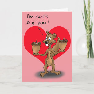 Funny Valentine Cards: Nuts for you Holiday Card