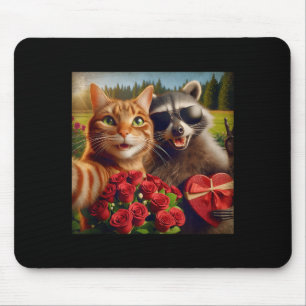 Funny Valentine Cat Raccoon Selfie Love Meme Tank Mouse Mat