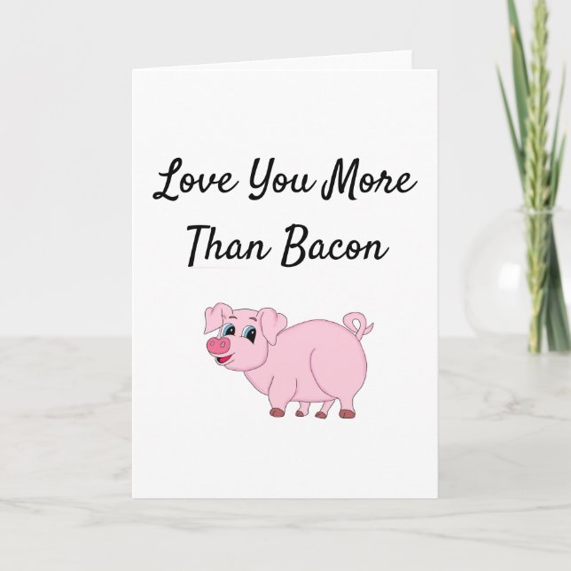 Funny Valentine Cute Pig Holiday Card (Front)