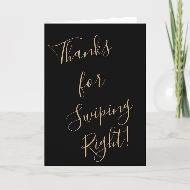 Funny Valentine Day Card Thanks for Swiping Right (Front)