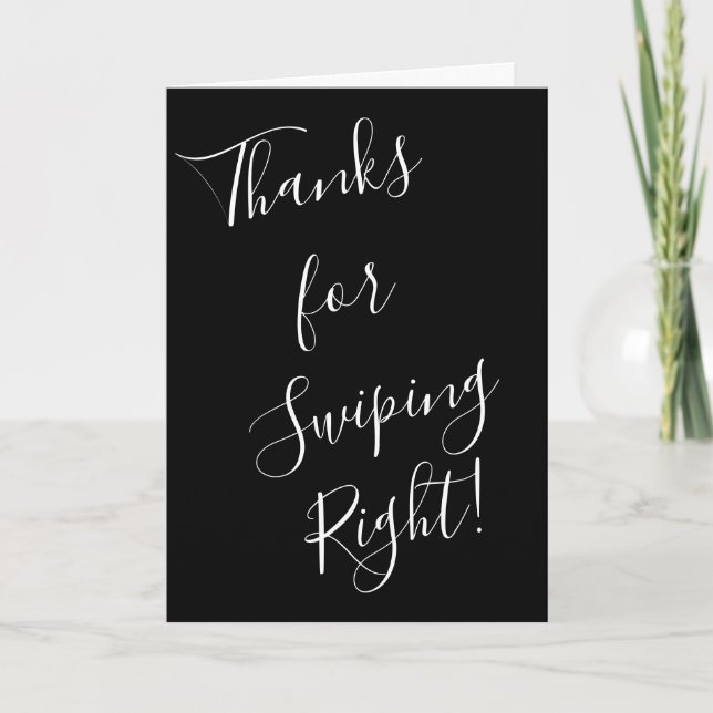 Funny Valentine Day Card Thanks for Swiping Right (Front)