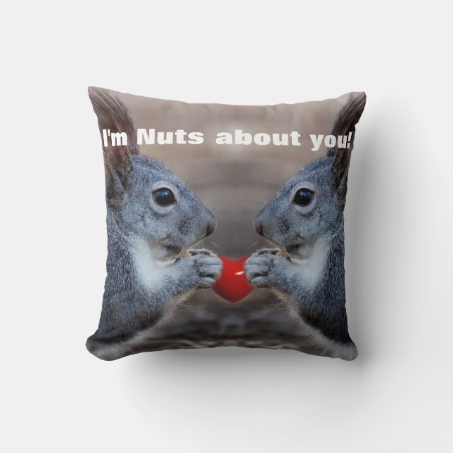 Funny Valentine Day Squirrels Cushion (Front)
