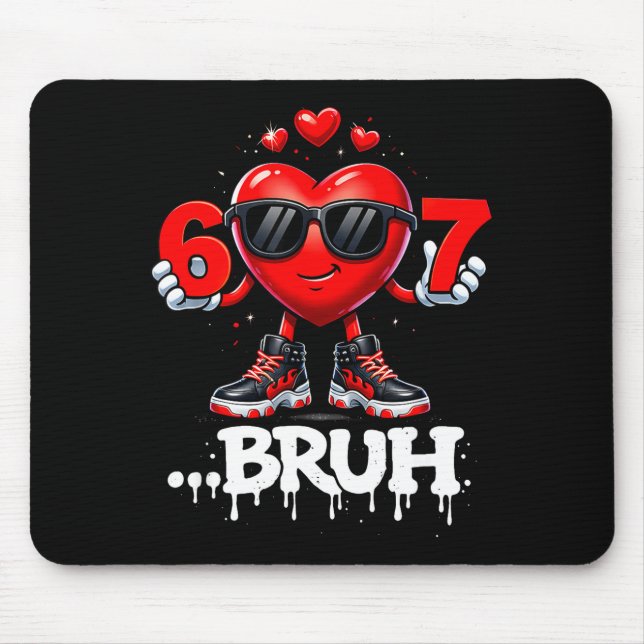 Funny Valentine Days 67 Ice Cream Meme Six Seven  Mouse Mat (Front)