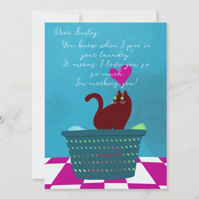 Funny Valentine From Bad Cat Custom Card (Front)