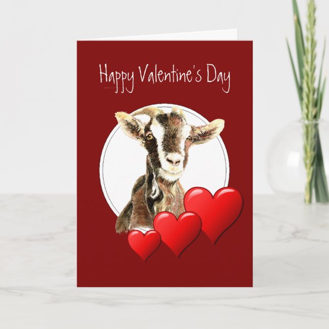 Funny Valentine from Old Goat who loves you humour Holiday Card (Front)