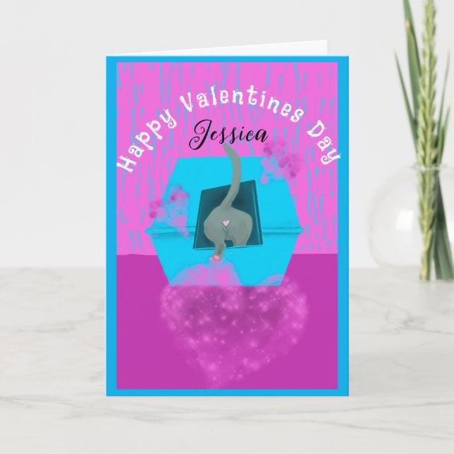 Funny Valentine From the Cat Box Card (Front)