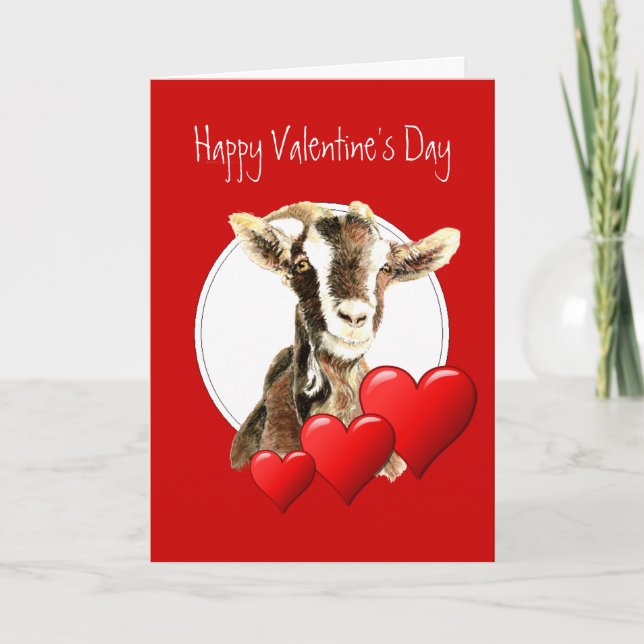 Funny Valentine from Your Favourite Old Goat, Holiday Card (Front)