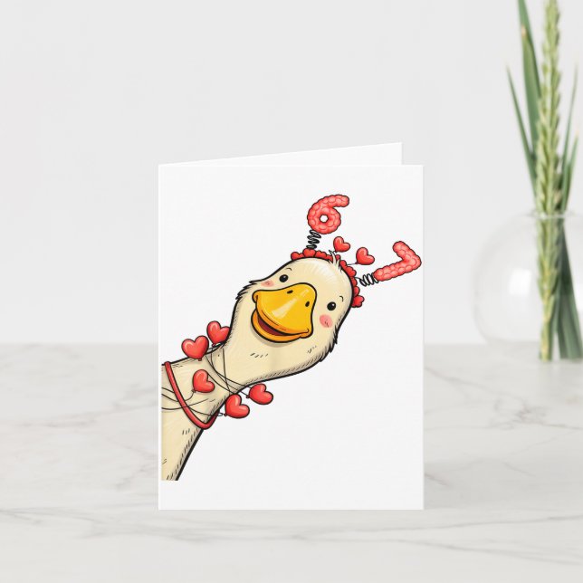 Funny Valentine Goose 6 7 Six Seven Meme Matching  Card (Front)
