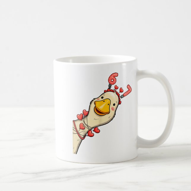 Funny Valentine Goose 6 7 Six Seven Meme Matching  Coffee Mug (Right)