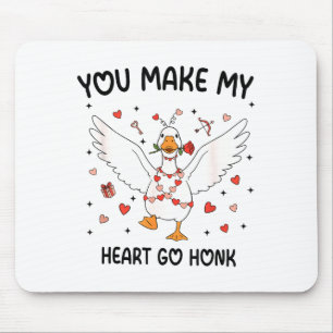 Funny Valentine Goose Coquette You Make My Heart G Mouse Mat