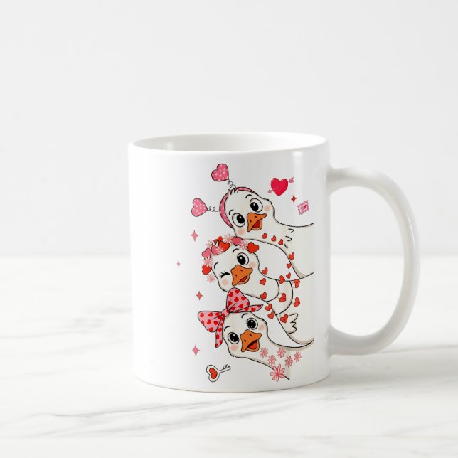 Funny Valentine Goose Nk Coquette Valentines Girls Coffee Mug (Right)