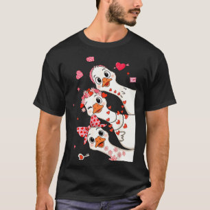 Funny Valentine Goose Nk Coquette Valentines Girls T-Shirt
