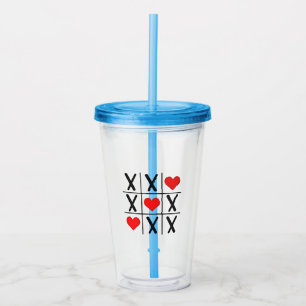 Funny Valentine Hearts Coules Matching Lovers Acrylic Tumbler