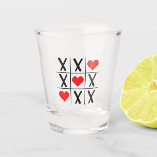 Funny Valentine Hearts Coules Matching Lovers Shot Glass