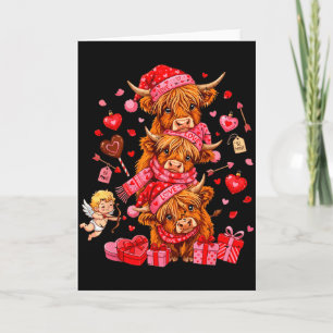Funny Valentine Highland Cow Lover Xoxo Be Mine Cu Card