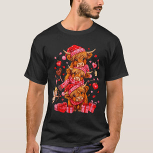 Funny Valentine Highland Cow Lover Xoxo Be Mine Cu T-Shirt