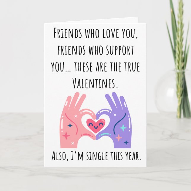 Funny Valentine I am Single This Year Folded Card (Front)