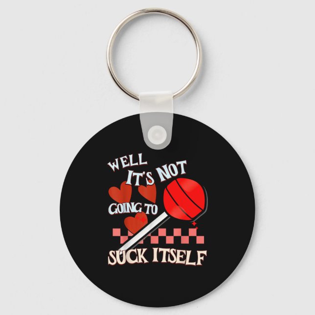 Funny Valentine Lollip Cheeky Rude Adult Humor Can Key Ring (Front)