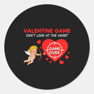 Funny valentine love meme game heart gamer romance classic round sticker