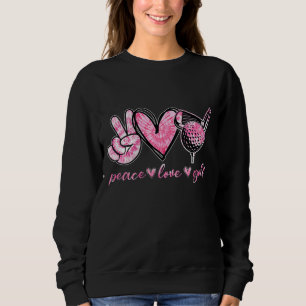 Funny Valentine Peace Love Golf Player Sport Lover Sweatshirt